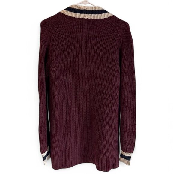 RDI Nordstrom Maroon and Navy Cardigan, Size M New - Picture 4 of 4